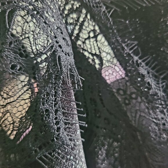 New with tags sz 4 Topshop Black Velvet Glitter Bodysuit - Picture 6 of 6